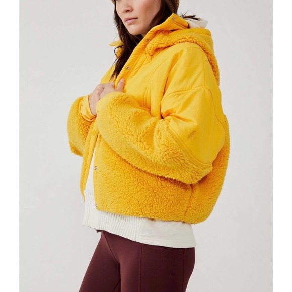 Free People Adventure Awaits Fleece Jacket in Orangeade Size Small - Picture 1 of 10